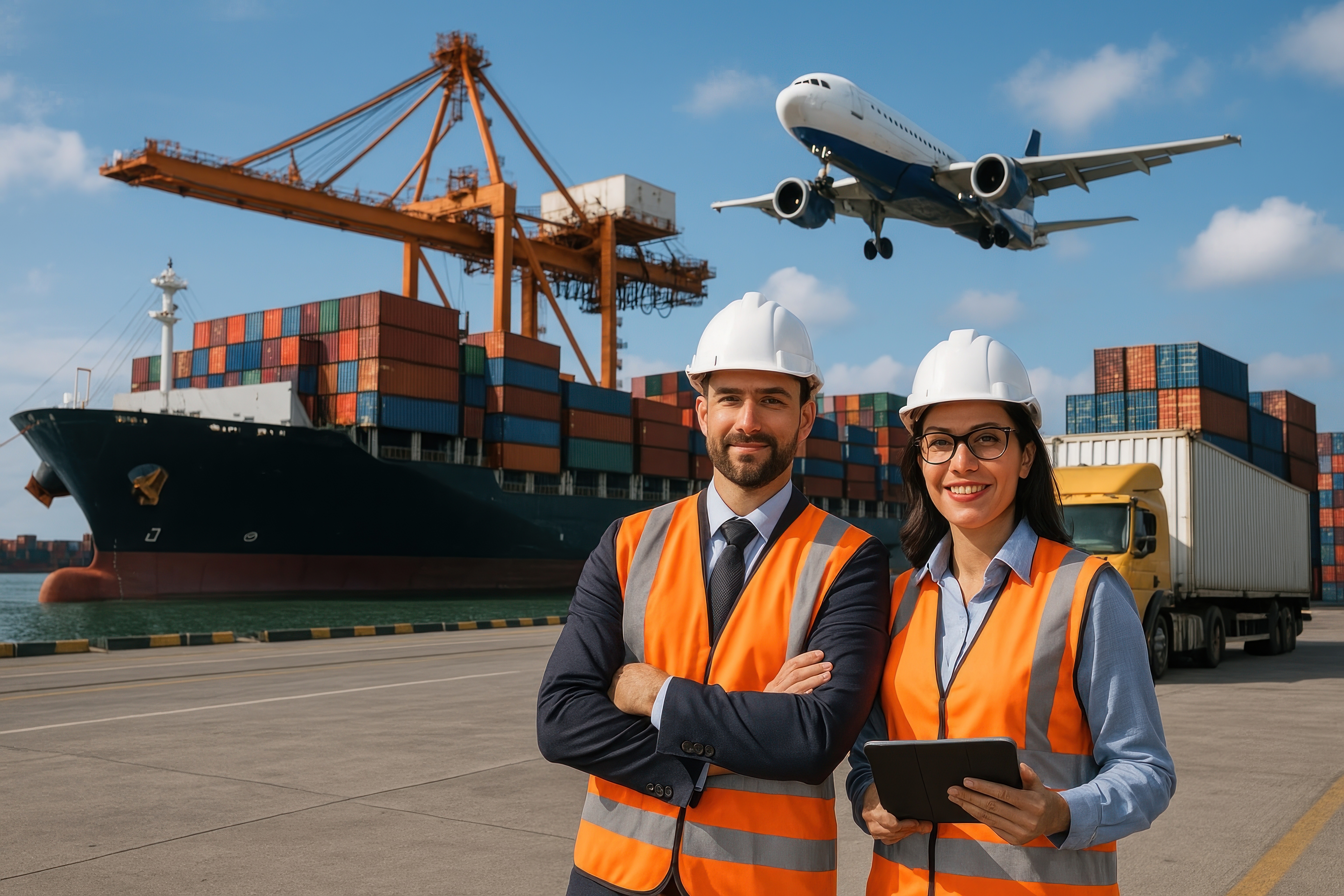 Equipo ANDE Logistic Group en puerto de carga